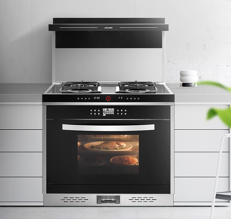 帥尼S7集成灶蒸箱蒸烤箱一體灶 側吸下排式油煙機APP智能操控正品